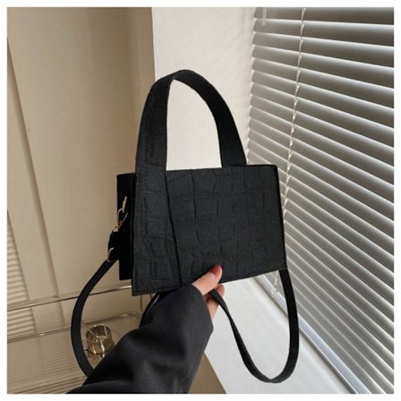 Messenger Shoulder Shopping Bag Enfärgad Filt Handväska för kvinnor