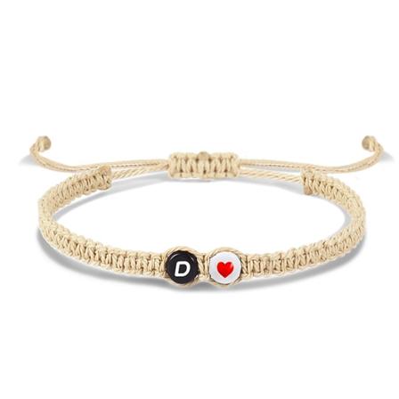 Wekity Initial Armbånd Damer Tenåringsjenter Flettet Tau Flettet Graduering Morsdagsgave Til Mamma Kjæreste Kone Justerbar 26 Bokstaver