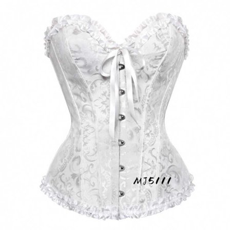 Europeisk och amerikansk palats bröstbindande bröllopsklänning sexig midjebindande magbindande väst midjebindande korsett MJ51 Vit Vit