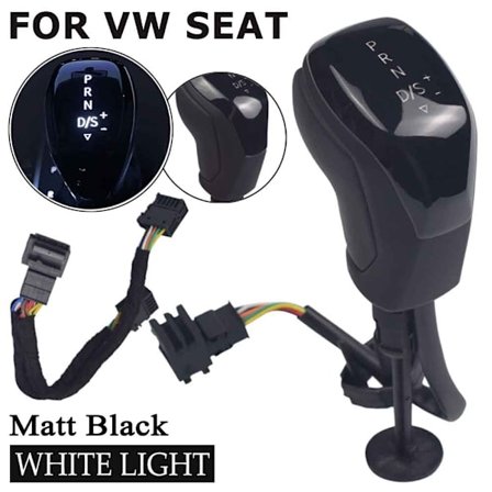Automatisk elektronisk LED-växelspaksknopp för Volkswagen Tiguan Golf Touareg Sharan Cc Passat Scirocco För Skoda Octavia seat-Svart Matt-VIT