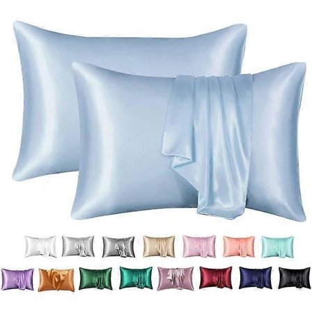 2 pudebetræk simulation silke ensfarvet pudebetræk kuvert pudebetræk