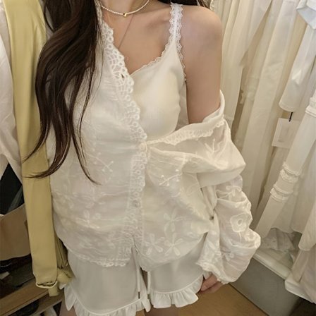 Designer Virkad Utsvängd Långärmad Skjorta för Kvinnor, Ny Höst Lös Passform Mångsidig Bekväm Kofta Topp