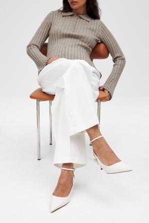 NA-KD Pointy Ankle Strap Pumps - Högklackade skor - OffVit - EU 40