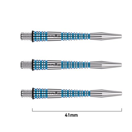 Winmau Triad RX Aluminium Shafts 41mm - Blue/Black/Red - Short/Intermediate/Medium - Aerodynamic Design - Professional Darts