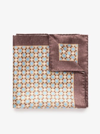 John Henric Men's Braunes Einstecktuch Geometrisch Size Onesize