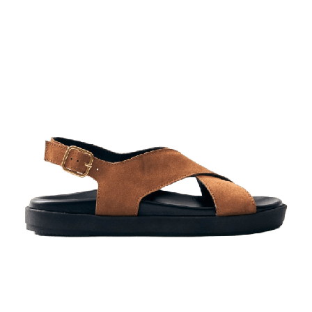 Alohas Nico Suede Brown Leather Sandals Sandaler Dam Brun 40