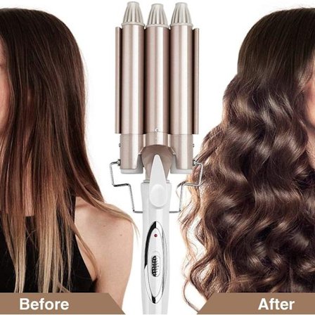 Locktång med tre stavar - Vit/guld