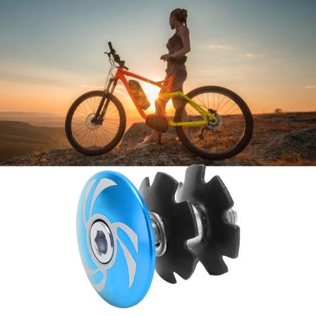 Cykel Headset Topplock Aluminiumlegering Stjärnmutter Stamlock Stamgaffel MTB Landsvägscykel Tillbehör Blå