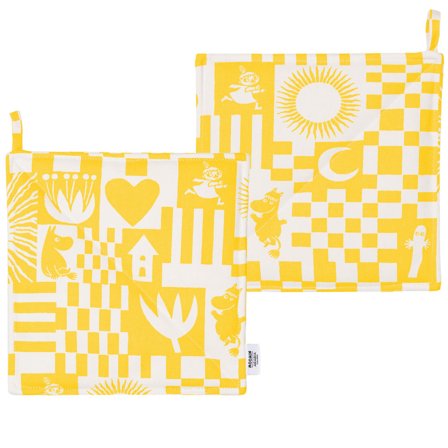 Arabia Mummi Fest grytekluter, gul