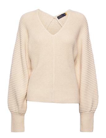 Rib-Knit Linen-Blend V-Neck Sweater Cream Polo Ralph Lauren