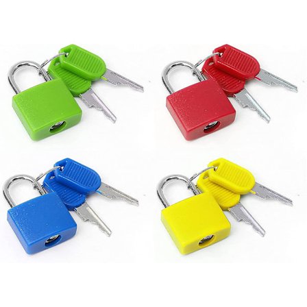 Resväska Lås Med Nycklar, Små Hänglås Resväskor Lås Hänglås Med Nycklar Färgade Metallhänglås För Resor Skola Gym(4st, Röd+gul+grön+b