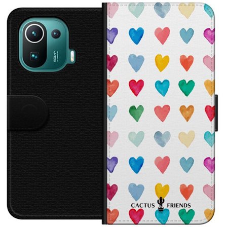 Yhteensopiva Lompakkokotelo Xiaomi Xiaomi Mi 11 Pro Cactus and Friends - Watercolor Love Grid