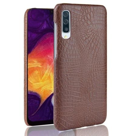 Samsung Galaxy A50 - Krokodil Mönster Skal - Brun Brown Brun