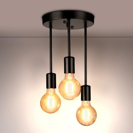 Vintage takspotlight taklampa svart E27 kökslampa Ha