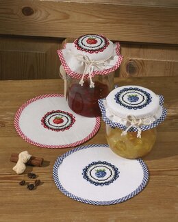 Kirjontapakkaus hillopurkin kansiin 2 kpl-Karhunvatukka