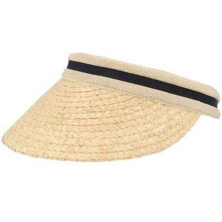 Seeberger - Beige visor Keps - In Raffia Straw Natural Visor @ Hatstore