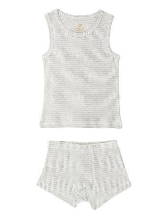 Tank-Top And Boxershorts Striped Grey Copenhagen Colors