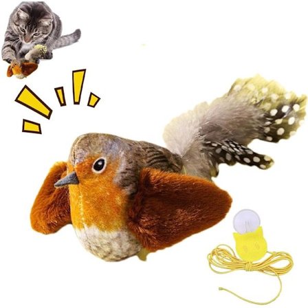 Katteleker - Katteleker med kattemynte - Innendørs katteleke med fugl