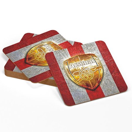 4-pakning - Glassbrikker Arsenal - Underlag til glass, flerfarget