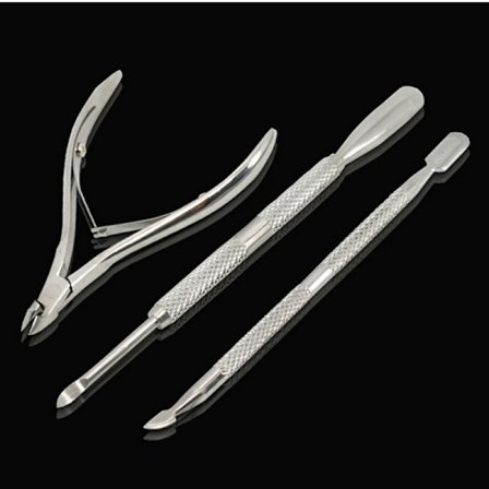 3 stk Nail Art Tool Skjeskyver Nipper icle Manikyr Rustfri