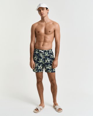 GANT - Badeshorts med tropisk mønster til herre evening blue
