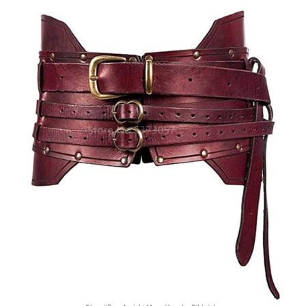 Medeltiden Vintage brett bälte Kvinnor Riddarrustningar Medeltida Viking Piratkostymer för vuxen Cosplay Man Fancy rekvisita Tillbehör Red One Size