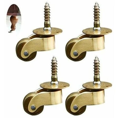 Hjul 4X Svingbare Hjul, Messing Møbelhjul, Transporthjul, Svingbare Hjul, Stille Rulling, For Møbler, ap-XF6-