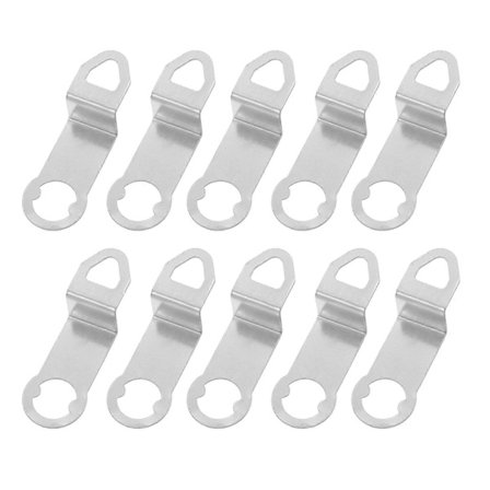 10 stk. metalur-kroge til vægurmekanisme kvartsurværk dele ur-ophængningskroge bøjler urkasse til vægure