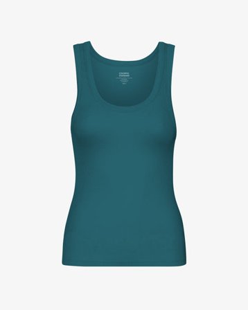 Women Organic Rib Tank Top - Ocean Green - Female - L