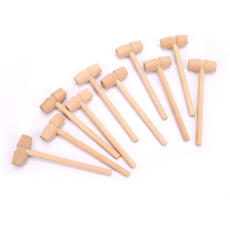 10 stykker Mini Wooden Hammer Balls Toy Pounder erstatning Tre