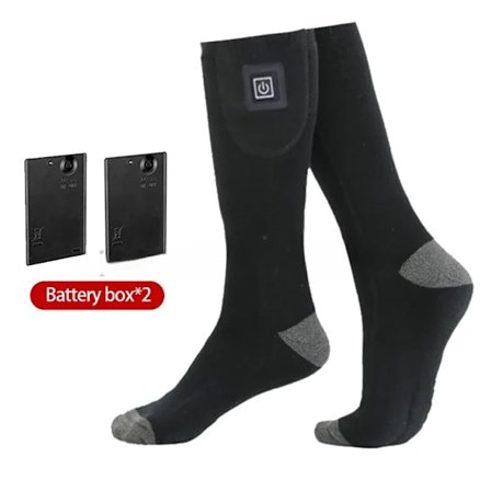 Oppvarmede sokker vinter varm snøscooter ski oppvarmet sokker med batteri koffert