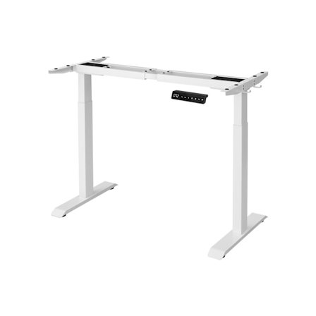 Rootz elektriskt stående skrivbord - Ståbord i vitt stål - Skrivbord i höjdled - Tyst motor - 60cm x (107,5-175)cm x (69-115)cm - Maxbelastning 120kg