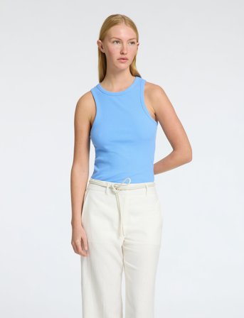 Selected Slfanna O-Neck Tank Top Noos - Blue - XS