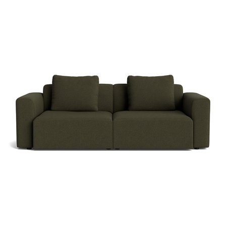 Como XL 2-Sitzer-Sofa in Loop Grün, bequemes Polstersofa im schlichten Design inklusive zwei extra Rückenkissen für hohen Sitzkomfort, 83cm.