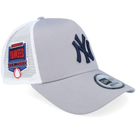 New Era - MLB Grå trucker Keps - New York Yankees Side Patch Gray/White A-frame Trucker @ Hatstore