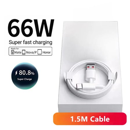6A 66W Supersnabb EU Väggladdare för Huawei Mate 40 50 60 P50 Nova 8 9 10 Honor 90 100 X7 X8 X9 Magic Typ C Laddnings-USB-kabel