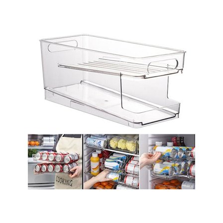 Dryckeshållare Burk Organiser Rack Förvaring Stapelbar Organiser Bricka Rack för Kyl Kök