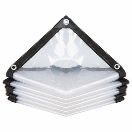 Transparent Kraftig PVC Presenning, Robust Vanntett Materiale For Uteplass Balkong Tak Vinduer, Værvern Med Maljer, 200x200Cm