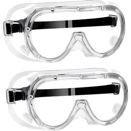 Et sett med to par vernebriller, støvtette, antidugg og med høy lystransmisjon, egnet for aktiviteter som involverer brillebrukere