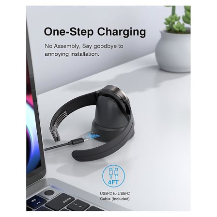 Ladestasjon for Galaxy Watch 6/5/4/3 oppbevaringsstativ Smartwatch Trådløs ladestasjon