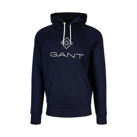 Gant, Logo Hoodie Niebieski, Mężczyzna, Rozmiar: S