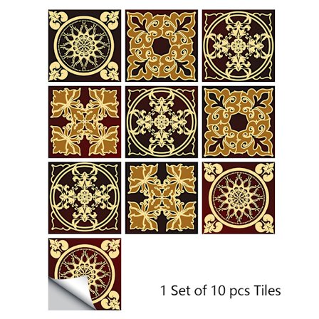 Retro stil grå flise mønster matte gulv klistermærker køkken flise bordplade renovering vandtæt væg klistermærker (10 cm x 10 cm)