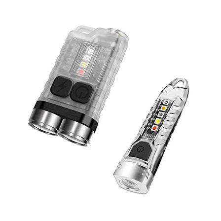 V3 Mini Ficklampor med Nyckelring, 900LM USB-C Laddningsbar LED-ficklampa med Magnet i Slutänden, V1 IPX6 Ficklampa
