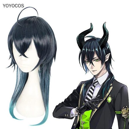 Twisted Wonderland Cosplay Malleus Draconia Cosplay Wig Diasomnia Gradient Long Hair Heat Resistant Synthetic Hair