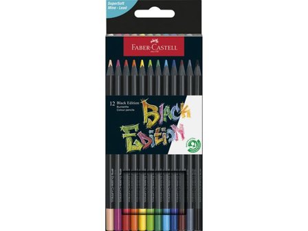 FABER-CASTELL Färgpenna Black Edition 12/fp - Lyreco - Skola och förskola - Pennor och tillbehör - Färgpennor - Trekantsgrepp