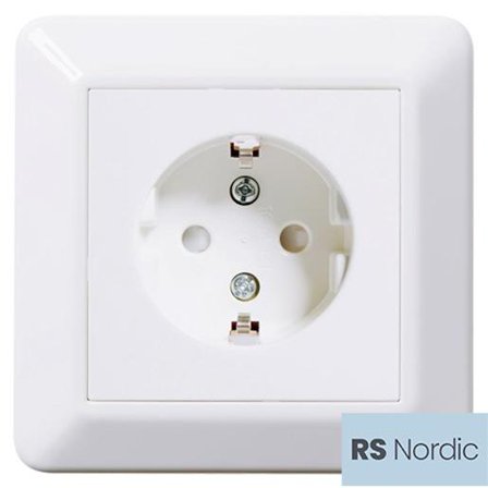 ELKO RS Nordic Enkel Stikkontakt med ramme innfelt m/jord