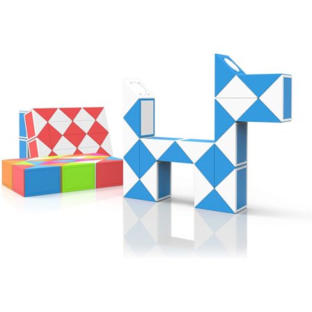 3 stk. magisk slange med 24 blokke, magisk slange terning twist puslespil