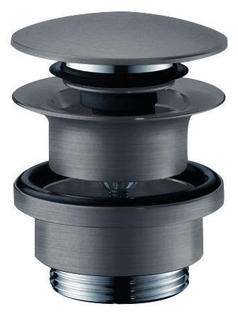 Hansgrohe 50100340 Tryk stik ventil 1 1/4", trykåbning Børstet sort krom, Badeværelse