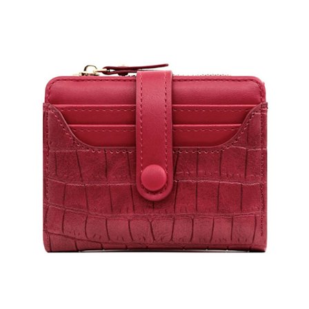 Liten lommebok Bifold-kortholder RØD