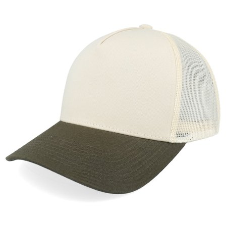 Equip - Groen trucker Cap - Blank Stone/Olive A-frame Trucker @ Hatstore